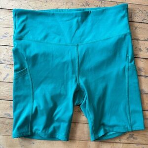 Target Green/Blue Bike Shorts High Waist Compression